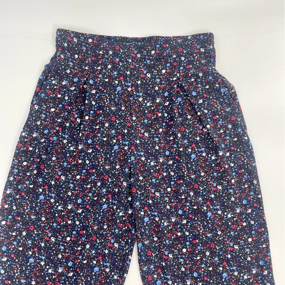 NWT Anthropologie x Stella Nova Olive Pants in Navy Ditzy Blue Floral Print XS - Picture 4 of 14